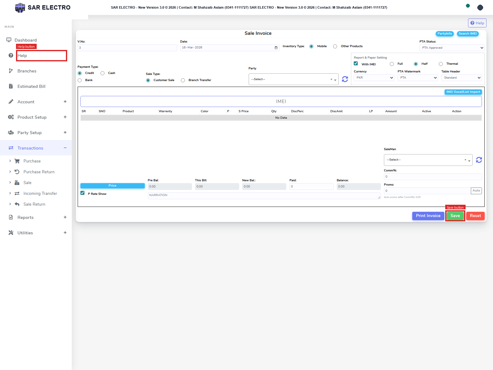 Sales & Billing screenshot